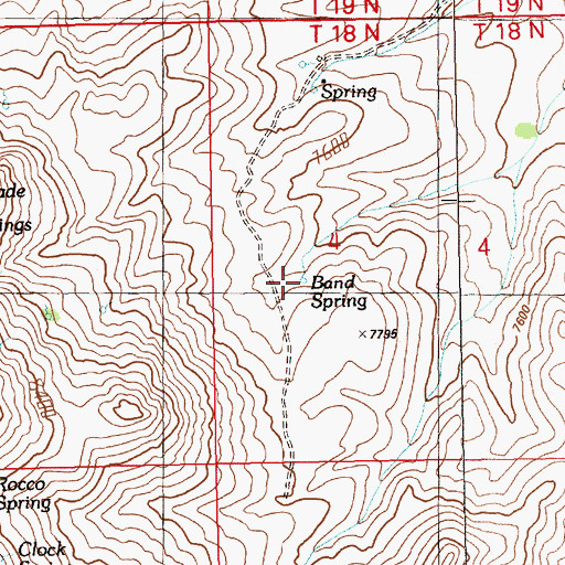 Topographic Map of Band Spring, NV
