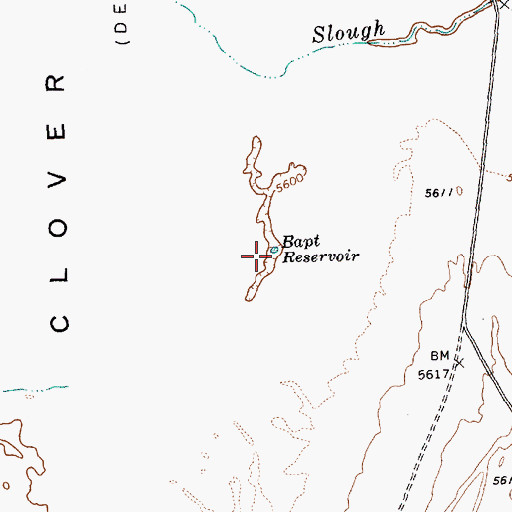 Topographic Map of Bapt Reservoir, NV