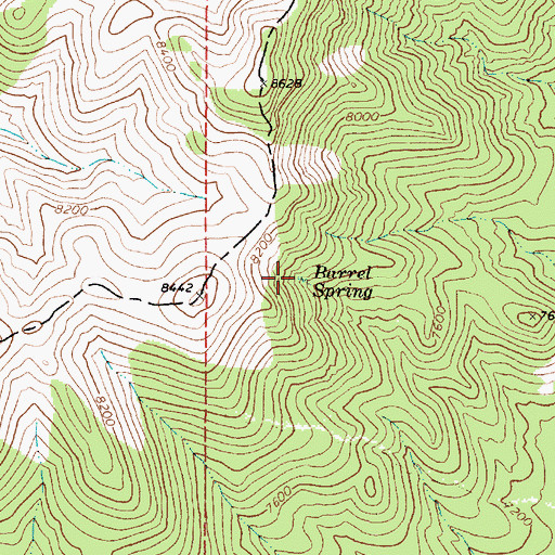 Topographic Map of Barrel Spring, NV