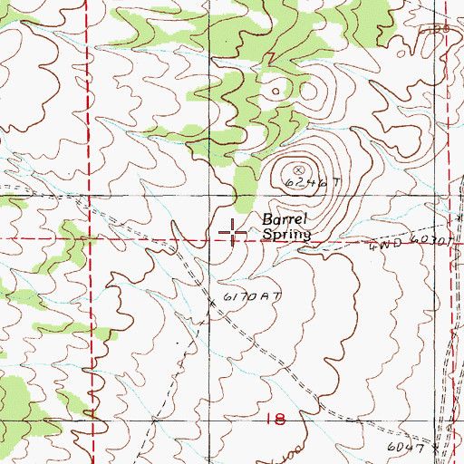 Topographic Map of Barrel Spring, NV