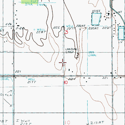 Topographic Map of Hess Strip, AR