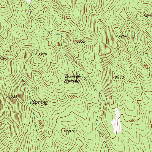 Topographic Map of Barrel Spring, NV
