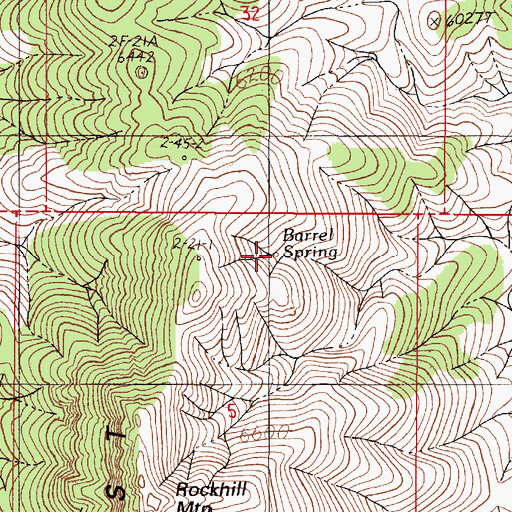 Topographic Map of Barrel Spring, NV