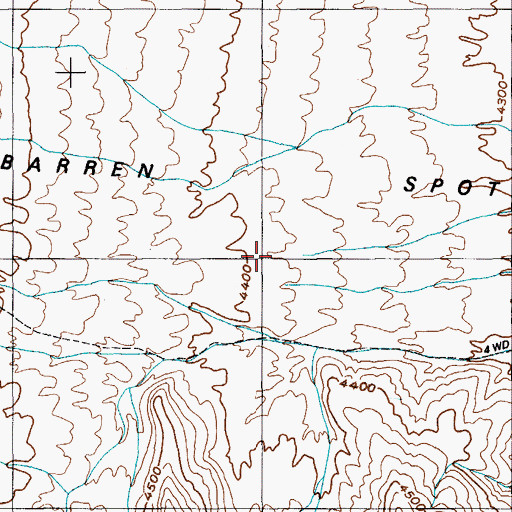 Topographic Map of Barren Spot, NV