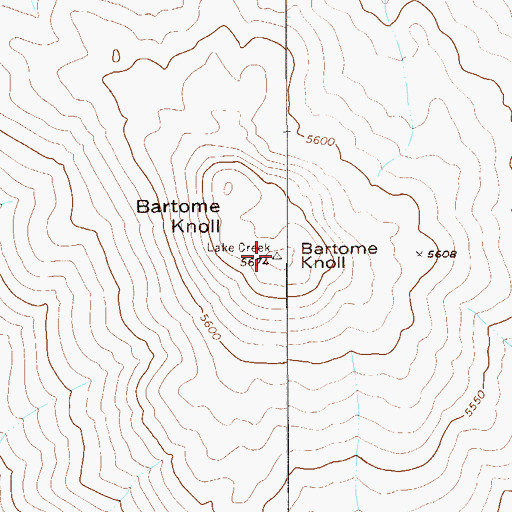 Topographic Map of Bartome Knoll, NV