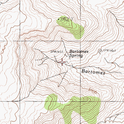 Topographic Map of Bartomes Spring, NV