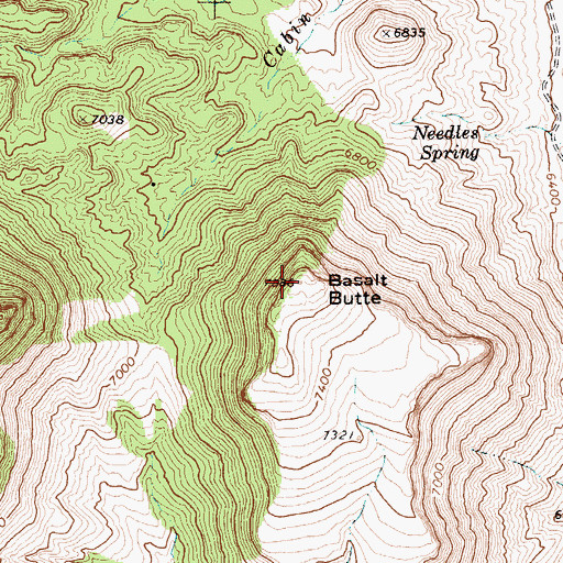 Topographic Map of Basalt Butte, NV
