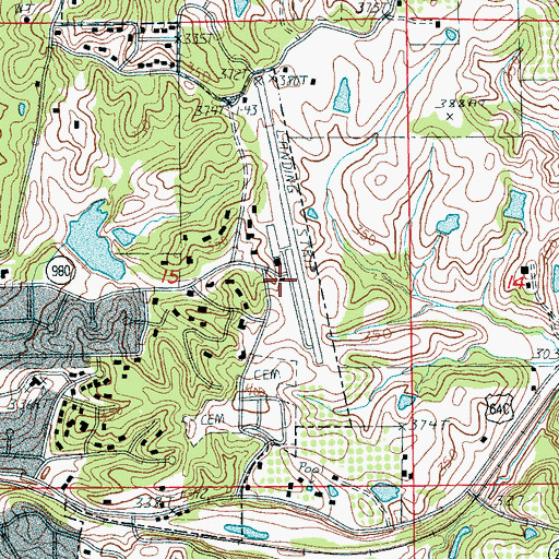 Topographic Map of Wynne Municipal Airport, AR