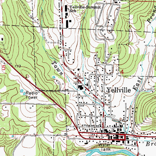 Topographic Map of Burns Funeral Home Parking Lot Heliport, AR