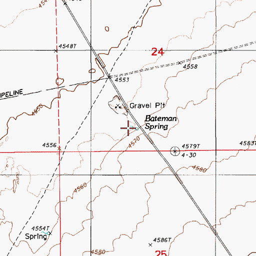 Topographic Map of Bateman Spring, NV