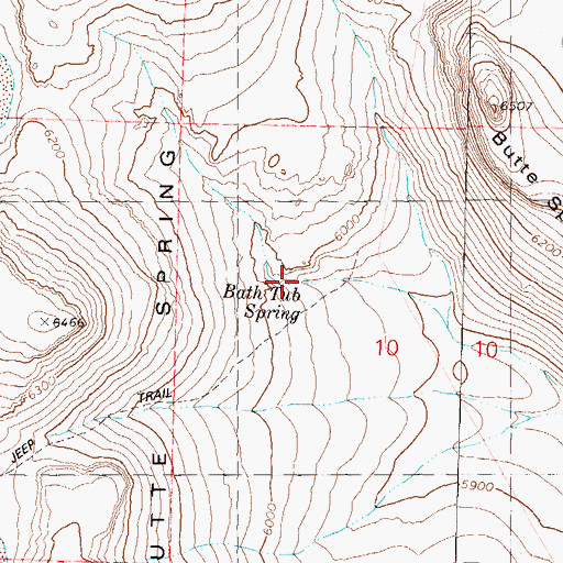 Topographic Map of Bath Tub Spring, NV