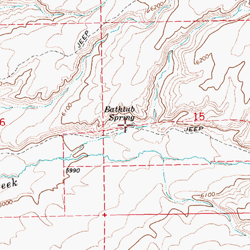 Topographic Map of Bathtub Spring, NV