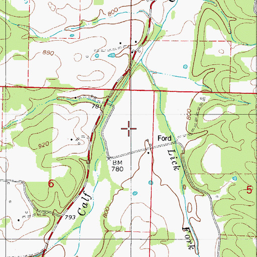 Topographic Map of Cambell Hollow, AR