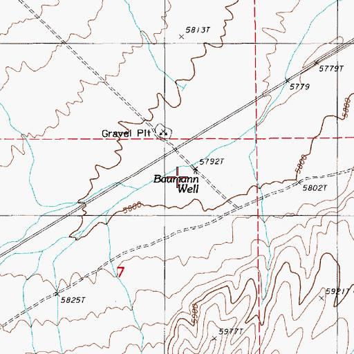 Topographic Map of Baumann Well, NV