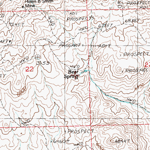 Topographic Map of Bear Spring, NV