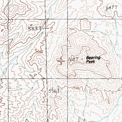 Topographic Map of Bearing Peak, NV