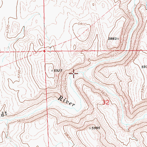 Topographic Map of Beaver Creek, NV