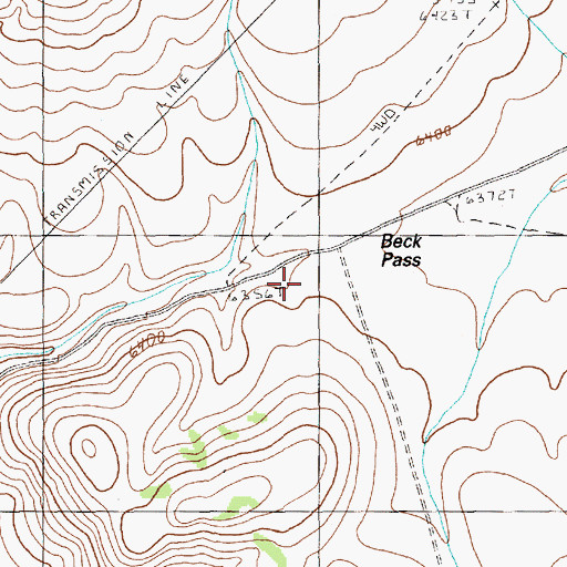 Topographic Map of Beck Pass, NV