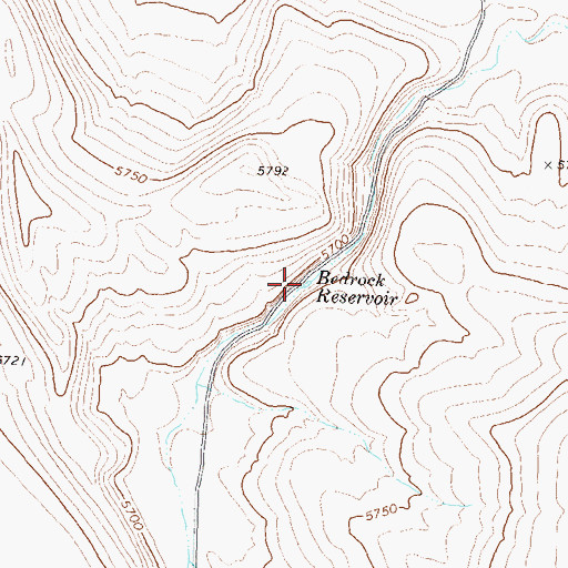 Topographic Map of Bedrock Reservoir, NV