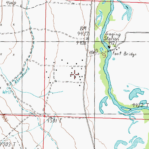 Topographic Map of Bee Ranch, NV