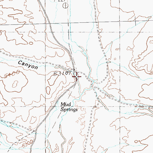 Topographic Map of Bell Canyon, NV