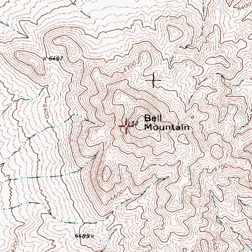 Topographic Map of Bell Mountain, NV