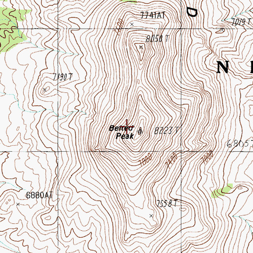 Topographic Map of Belted Peak, NV