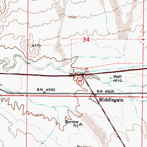 Topographic Map of Bench Creek, NV