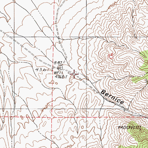 Topographic Map of Bernice Canyon, NV