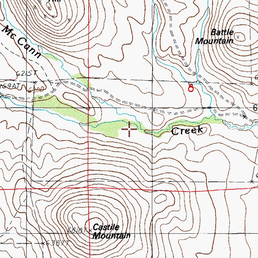 Topographic Map of Berry Creek, NV