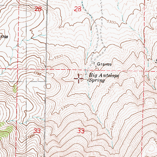 Topographic Map of Big Antelope Spring, NV