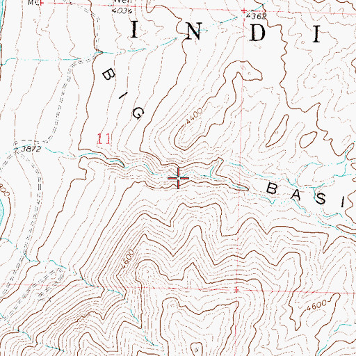Topographic Map of Big Basin, NV