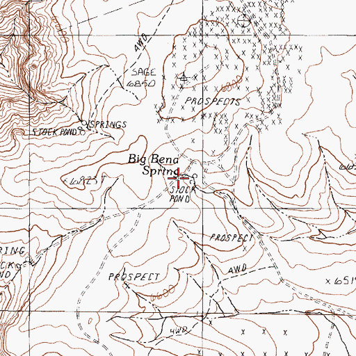 Topographic Map of Big Bend Spring, NV