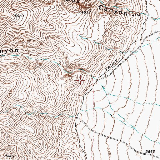 Topographic Map of Big Box Canyon, NV