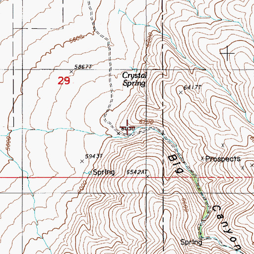 Topographic Map of Big Canyon, NV