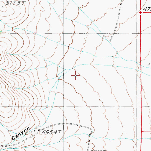 Topographic Map of Big Canyon, NV