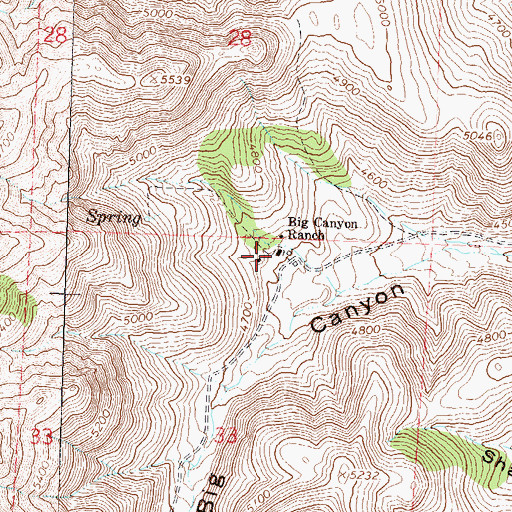 Topographic Map of Big Canyon Ranch, NV