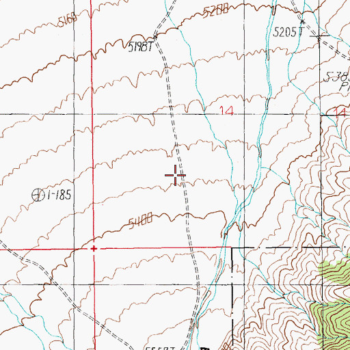 Topographic Map of Big Creek Canyon, NV