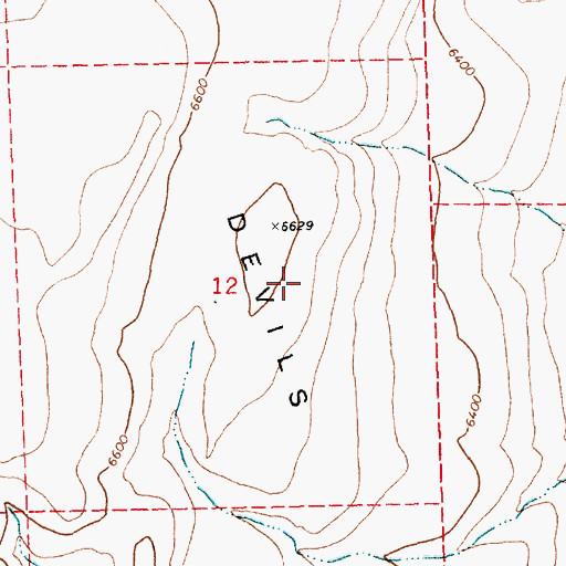 Topographic Map of Big Devils Table, NV