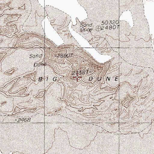 Topographic Map of Big Dune, NV
