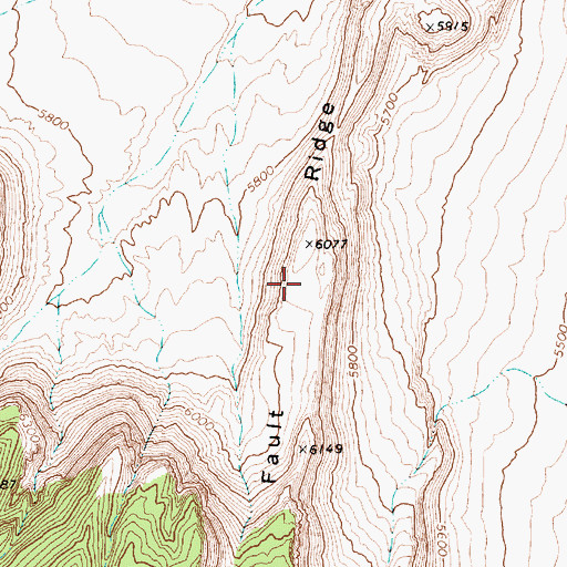 Topographic Map of Big Fault Ridge, NV