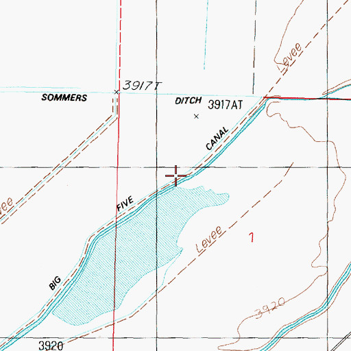 Topographic Map of Big Five Canal, NV