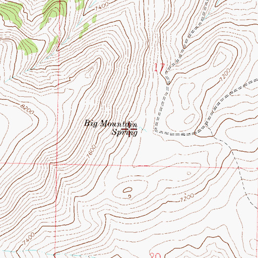 Topographic Map of Big Mountain Spring, NV