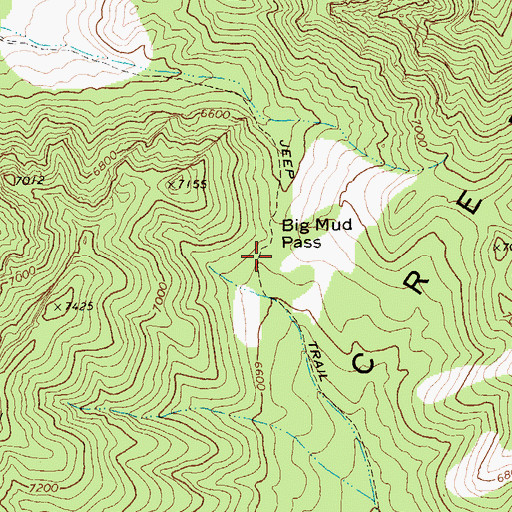 Topographic Map of Big Mud Pass, NV