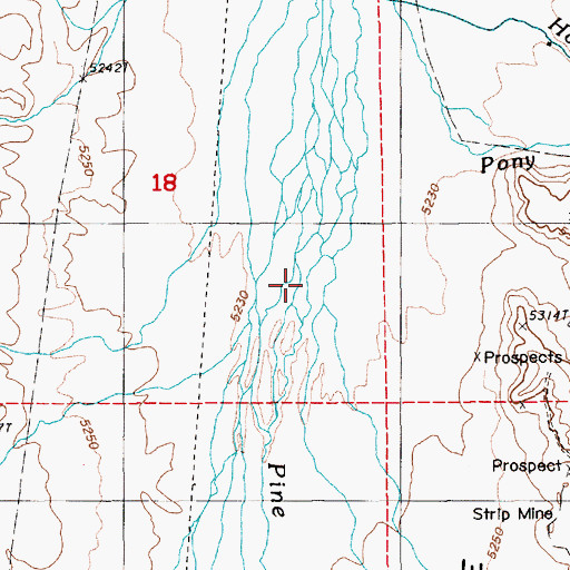 Topographic Map of Big Pole Creek, NV