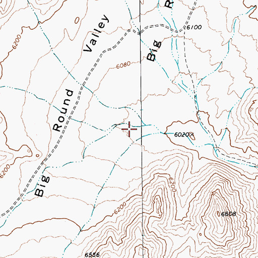 Topographic Map of Big Round Valley, NV