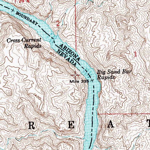 Topographic Map of Big Sand Bar, NV