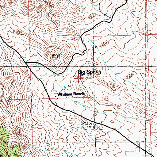 Topographic Map of Big Spring, NV