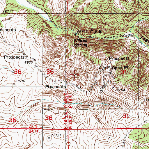 Topographic Map of Big Spring, NV