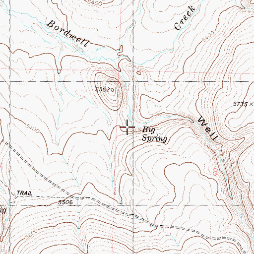 Topographic Map of Big Spring, NV